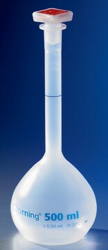 Corning&#174; reusable volumetric flask, Class B polypropylene, size 10&#160;mL, with 10/19 tapered PP stopper