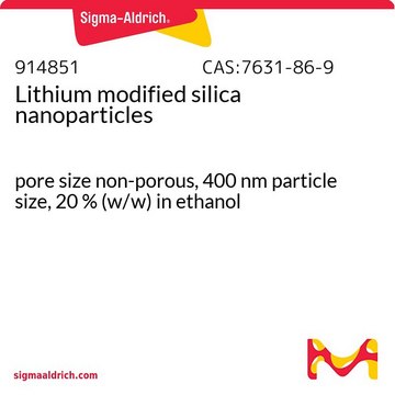 Lithium modified silica nanoparticles pore size non-porous, 400&#160;nm particle size, 20&#160;% (w/w) in ethanol