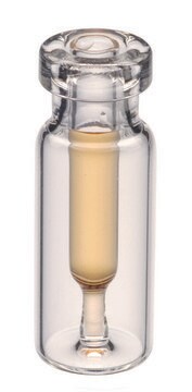 Interlock vial with fused glass insert, crimp top volume 0.3&#160;mL, clear glass vial, Interlocked vial (with fused-in insert), crimp top, pkg of 100&#160;ea