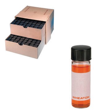 WHEATON&#174; clear sample vial with rubber lined cap packed in partitioned tray glass, tube capacity (8&#160;mL), screw cap