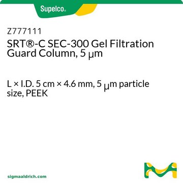 SRT&#174;-C SEC-300 Gel Filtration Guard Column, 5 &#956;m L × I.D. 5&#160;cm × 4.6&#160;mm, 5&#160;&#956;m particle size, PEEK