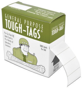 Laser Tough-Tags&#8482; orange, L × W 1.50&#160;in. × 0.75&#160;in., pkg of 1500