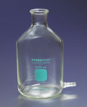 PYREXPLUS&#174; aspirator bottle, with protective coating, outlet for tubing capacity 4,000&#160;mL