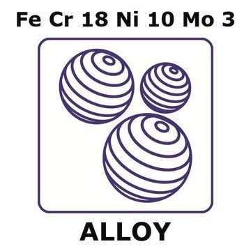 不锈钢 - AISI 316合金，FeCr18Ni10Mo3 sphere, 1.0mm diameter, 2.50&#956;m sphericity, precision sphere, grade 100, 100pcs