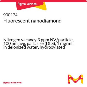 蛍光ナノダイヤモンド Nitrogen vacancy 3 ppm NV/particle, 100&#160;nm avg. part. size (DLS), 1&#160;mg/mL in deionized water, hydroxylated