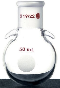 Synthware&#8482; single-neck round-bottom flask with joint hooks 50 mL, joint: ST/NS 14/20