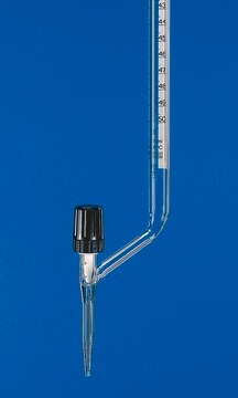 BRAND&#174; SILBERBRAND burette, lateral stopcock volume 25&#160;mL, accuracy: ±0.05&#160;mL, clear borosilicate glass 3.3 (Schellbach stripes, PTFE spindle)