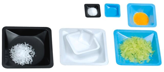 Weigh Boat Small, square black polystyrene, Anti-static, pk of 500&#160;ea