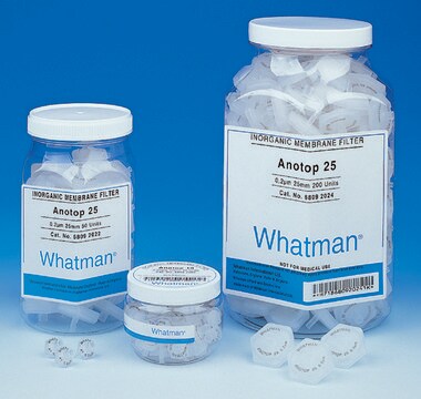 Whatman&#174; Anotop&#174; 25 Plus syringe filter pore size 0.2&#160;&#956;m, glass microfiber prefilter, sterile