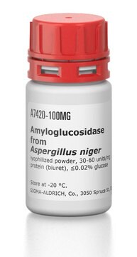 Amyloglucosidase from Aspergillus niger lyophilized powder, 30-60&#160;units/mg protein (biuret), &#8804;0.02% glucose