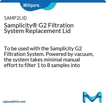 Wymienna pokrywa systemu filtracji Samplicity&#174; G2 To be used with the Samplicity G2 Filtration System. Powered by vacuum, the system takes minimal manual effort to filter 1 to 8 samples into standard HPLC vials in seconds, with higher recovery than syringe filters provide.