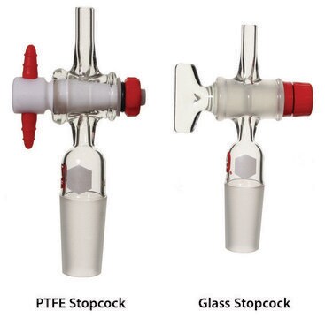 Aldrich&#174; septum-inlet adapter with stopcock Plain, joint: ST/NS 19/22, glass stopcock