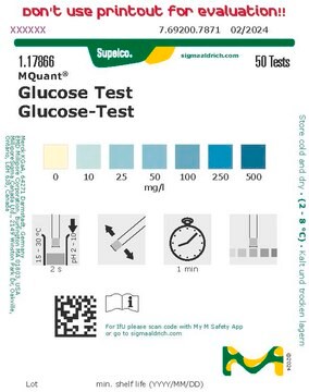 Test glukozy colorimetric, 10-500&#160;mg/L (glucose), MQuant&#174;