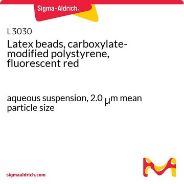 ラテックスビーズ(カルボキシル化ポリスチレン, 赤色蛍光) aqueous suspension, 2.0&#160;&#956;m mean particle size