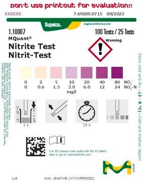 Nitrite Test 亚硝酸盐 colorimetric, 2-80&#160;mg/L (NO2-), MQuant&#174;