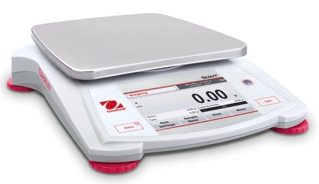 Ohaus&#174; Scout&#174; Portable Touchscreen Balance Model STX2202, weighing capacity 2200&#160;g, resolution: 0.01&#160;g, AC/DC input 230 V