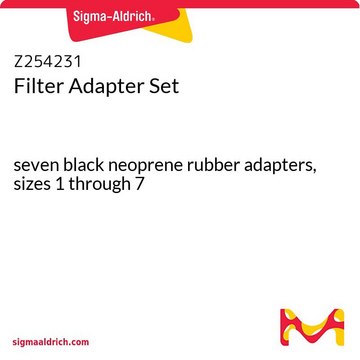 Filteradaptersatz seven black neoprene rubber adapters, sizes 1 through 7