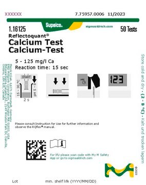 钙测试 reflectometric, 5-125&#160;mg/L (Ca), for use with REFLECTOQUANT&#174;