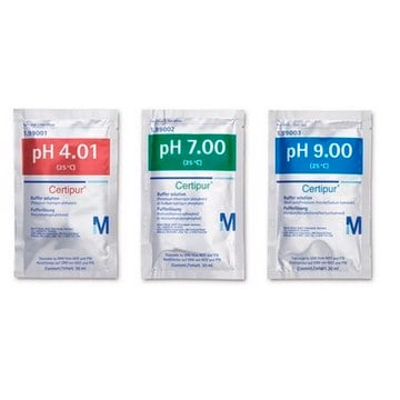 Buffer solutions traceable to NIST, traceable to PTB, pH 4.01 (25&#160;°C, phthalate), pH 7.00 (25&#160;°C, phosphate), pH 9.00(borate), Certipur&#174;