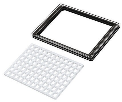 Grace Bio-Labs FlexPlate MP&#8482; マイクロタイタープレート超構造 size 96&#160;wells, L × W 7.25&#160;mm × 7.25&#160;mm, clear silicone, adhesive one side, with black polystyrene frame