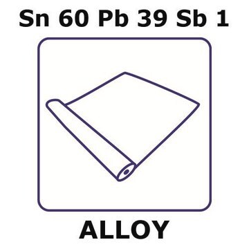 Tin-lead-antimony alloy, Sn60Pb39Sb1 foil, 2m coil, 0.10mm thickness