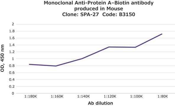 Monoclonal Anti-Protein A&#8722;Biotin antibody produced in mouse clone SPA-27, purified immunoglobulin, buffered aqueous solution