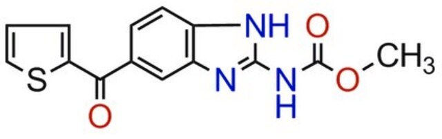 Nocodazol InSolution, &#8805;97%, 50 mM in DMSO, Inhibitor of mammalian cell mitosis via a highly aspecific antimicrotubular activity