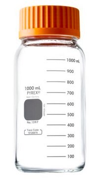 Pyrex&#174; round media storage bottles, wide-mouth capacity 1000&#160;mL