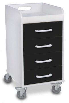 Compact 4 Drawer Locking Cart black (drawers)