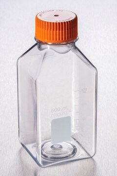 Corning&#174; 方形PET储物瓶 square clear PET, sterile, capacity 500&#160;mL, screw cap, case of 24