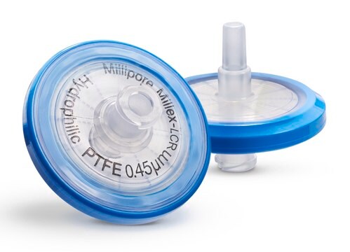 Millex&#8482; hydrophilic PTFE syringe filter pore size 0.45&#160;&#956;m, diam. 33&#160;mm, non-sterile