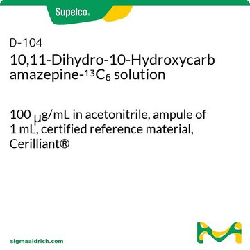 10,11-Dihydro-10-Hydroxycarbamazepine-13C6 solution 100&#160;&#956;g/mL in acetonitrile, ampule of 1&#160;mL, certified reference material, Cerilliant&#174;