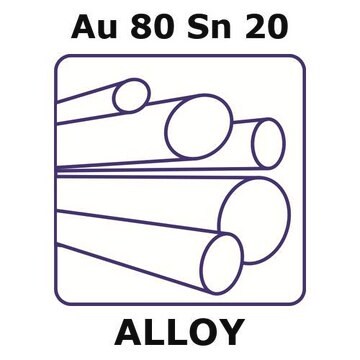 Gold/tin rod, Au 80%/Sn20%, 3.0&#160;mm diameter, length 50 mm