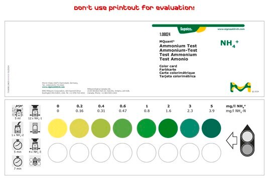 Test amonowy colorimetric, 0.2-5&#160;mg/L (NH4+), for use with MQUANT&#174;