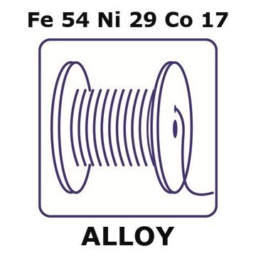 Glass Sealing Alloy, Fe54Ni29Co17 100m wire, 0.30mm diameter, as drawn