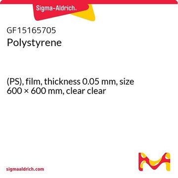 Polystyrene (PS), film, thickness 0.05&#160;mm, size 600 × 600&#160;mm, clear clear