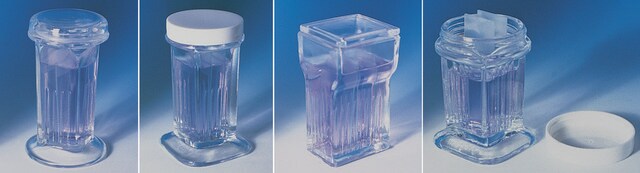 ウィートンコプリン染色瓶 8 slide jar with glass cover