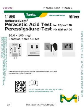 Test kwasu nadoctowego reflectometric, 20.0-100&#160;mg/L (peracetic acid), for use with REFLECTOQUANT&#174;