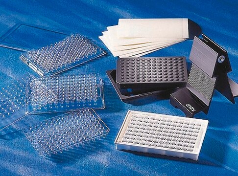 Corning&#174; マルチウェルプレート、プレートカバーおよびシーリングマット 96 well plate lid, rigid polystyrene low evaporation lid w/ corner notch, condensation rings, sterile, 100/cs