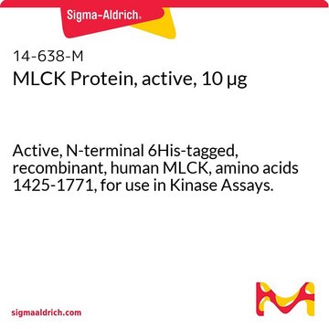 Białko MLCK, aktywne, 10 µg Active, N-terminal 6His-tagged, recombinant, human MLCK, amino acids 1425-1771, for use in Kinase Assays.