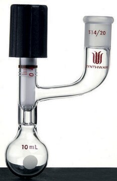 Synthware&#8482; storage flask with standard taper side arm capacity 100&#160;mL, joint: ST/NS 14/20, valve size 0-4&#160;mm