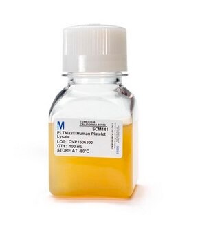 PLTMax人血小板裂解物 PLTMax Human Platelet Lysate is a growth factor rich supplement that is a superior alternative to fetal bovine serum (FBS) for human mesenchymal stem cell (MSC) culture. 100ml.