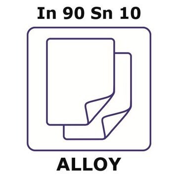 Indium-tin alloy, In90Sn10 sheet, 50 x 50mm, 2.0mm thickness