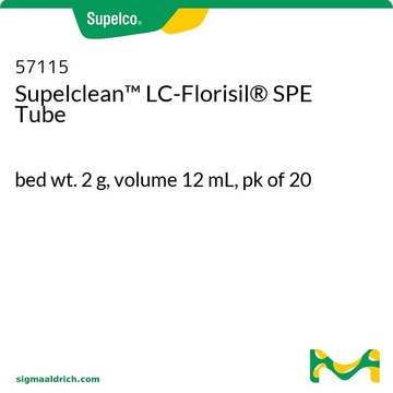 Tubo de SPE Supelclean&#8482; LC-Florisil&#174; bed wt. 2&#160;g, volume 12&#160;mL, pk of 20