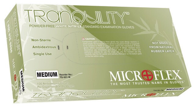 Microflex&#174; TRANQUILITY&#8482; powder-free white nitrile exam gloves size L