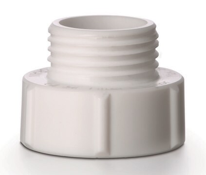 DURAN&#174; GL45 thread adapter for bottle top vacuum filtration unit GL 45 male, GL 56 female, white PTFE