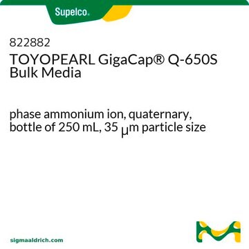 TOYOPEARL GigaCap&#174; Q-650S Bulk Media bottle of 250&#160;mL, phase ammonium ion, quaternary, 35&#160;&#956;m particle size