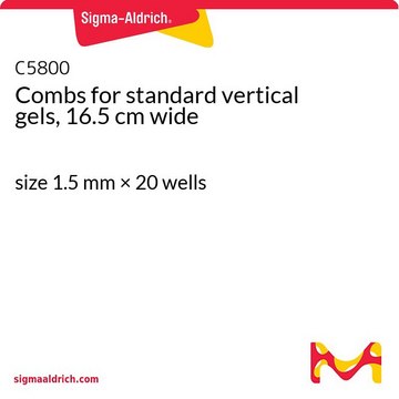 Kämme für vertikale Standardgels, Breite 16,5&nbsp;cm size 1.5&#160;mm × 20&#160;wells