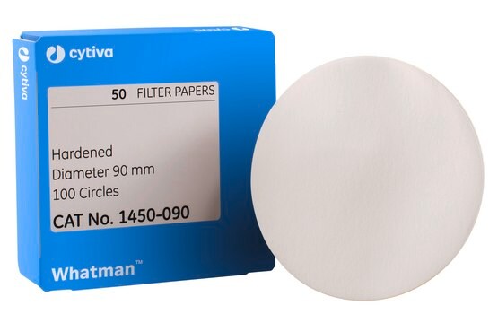 Whatman&#174; quantitative filter paper, hardened low-ash, Grade 50 circles, diam. 90&#160;mm, pack of 100