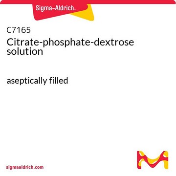 Citrate-phosphate-dextrose solution aseptically filled